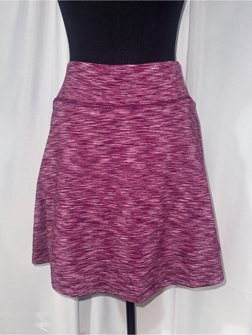 Lou & Grey Heathered Magenta A-Line Skirt